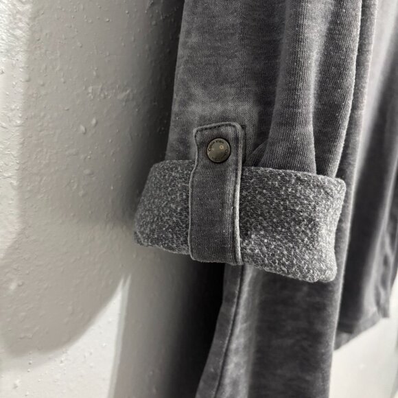 Calvin Klein Gray Cowl Neck Pullover Sweatshirt M Distressed Grunge Soft Knit - Picture 4 of 16